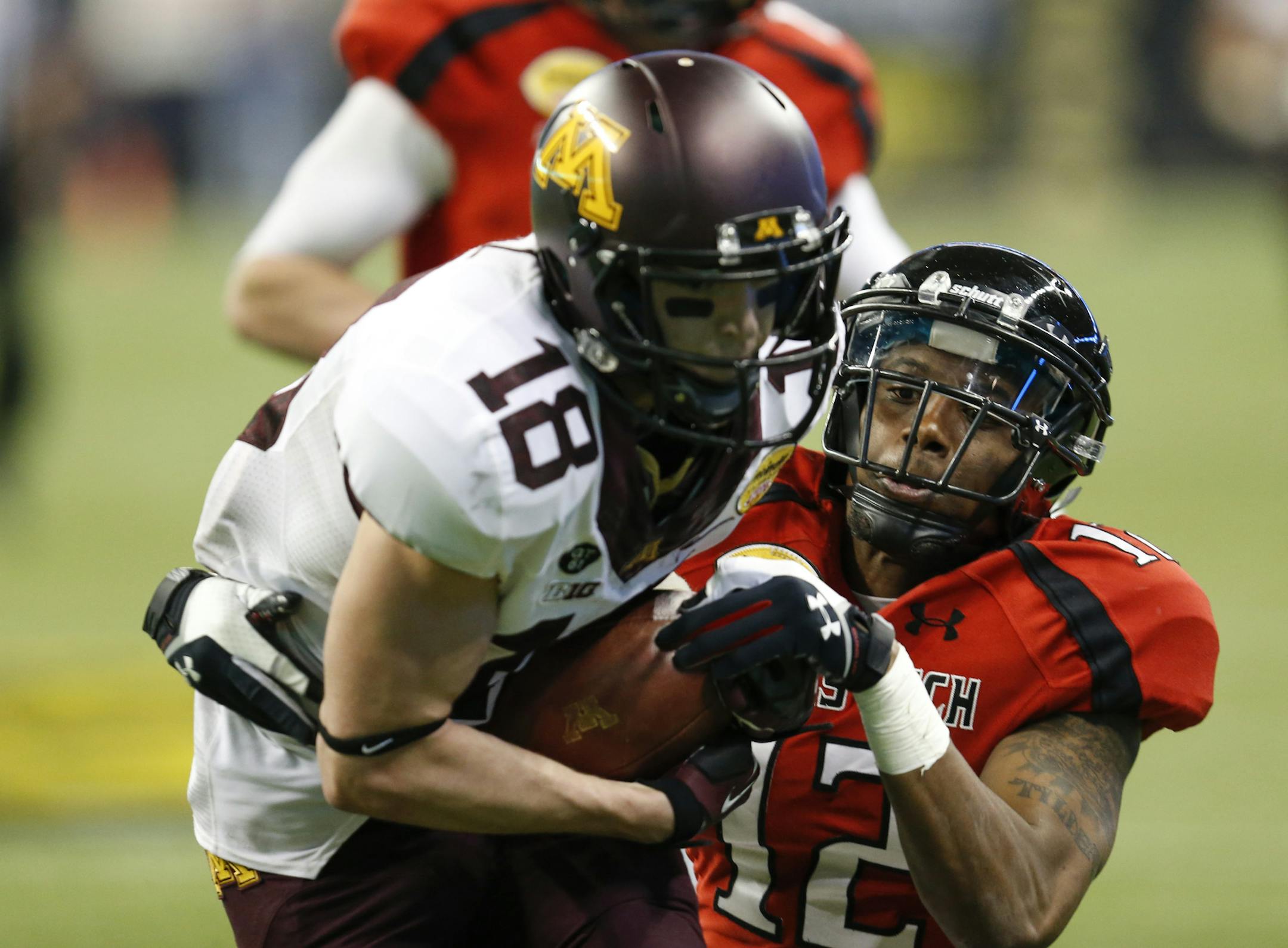 Derrick Engel was the go-to guy for Gophers quarterback Philip Nelson in the Meineke Car Care Bowl, catching four passes for 108 yards.