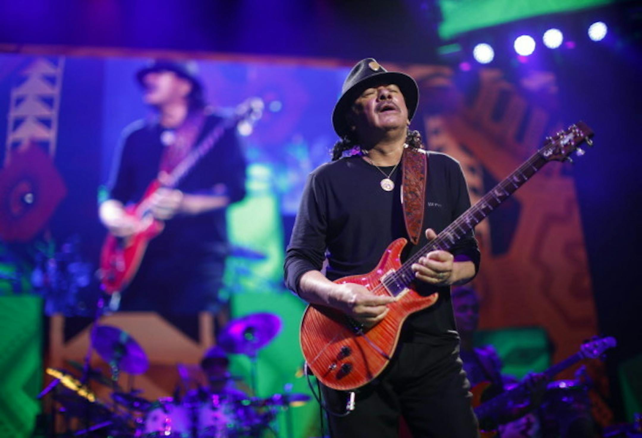 Carlos Santana last played Xcel Energy Center in 2014 on tour with Rod Stewart. / Jeff Wheeler, Star Tribune