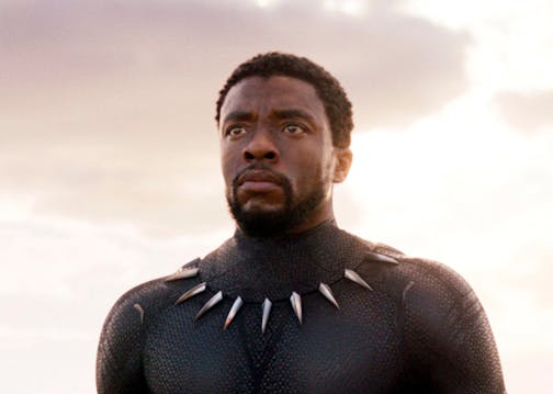 This image released by Disney and Marvel Studios' shows Chadwick Boseman in a scene from "Black Panther." As Hollywood's awards season properly gets under way, "Black Panther" is poised to be the first comic book film to be nominated for best picture. (Marvel Studios/Disney via AP)