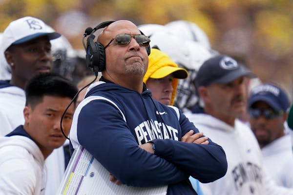 Penn State coach James Franklin watched his team stumble to a 41-17 road loss against Michigan last Saturday.