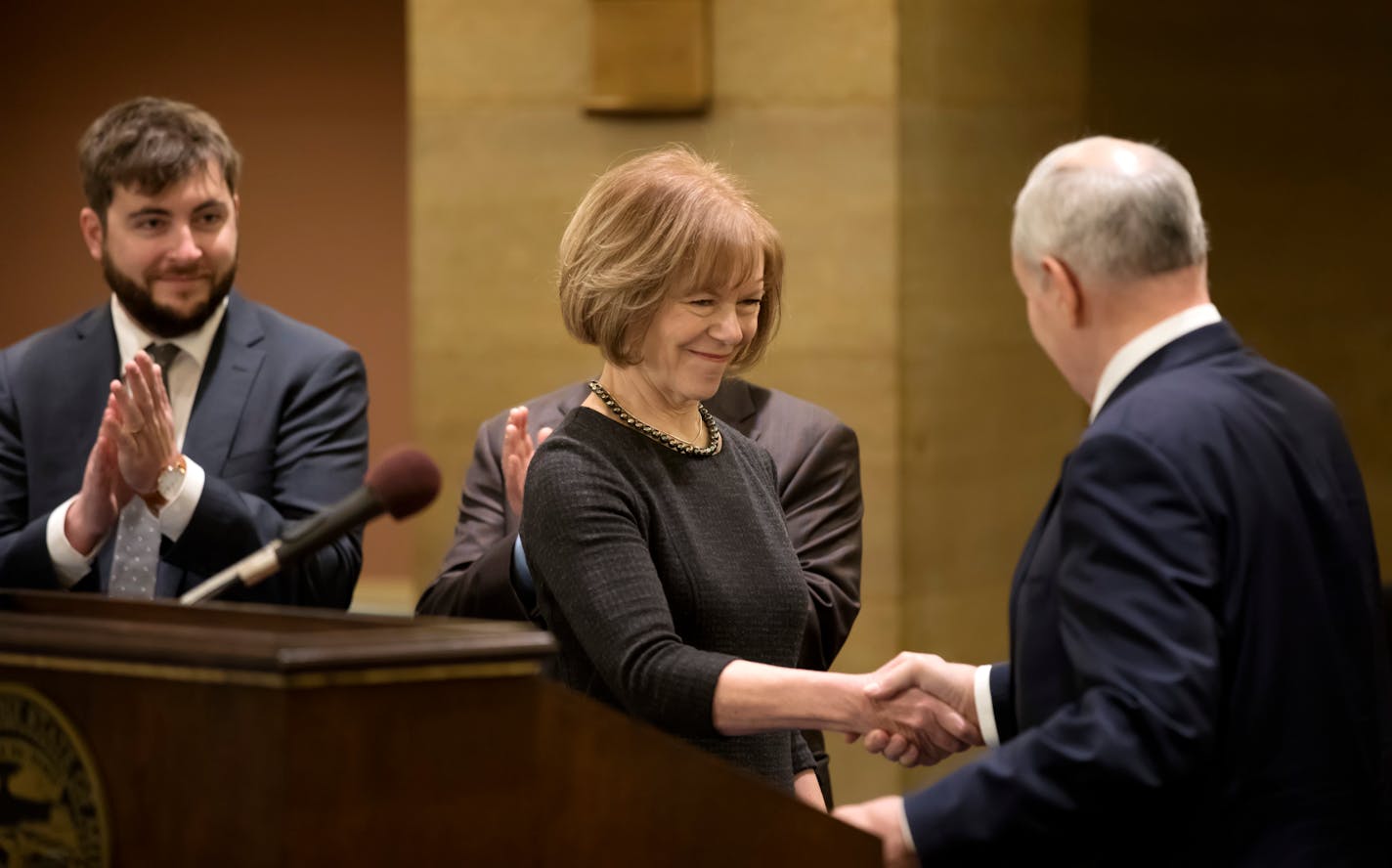 DFL Gov. Mark Dayton on Wednesday appointed Lt. Gov. Tina Smith to the U.S. Senate, where she will replace Sen. Al Franken.