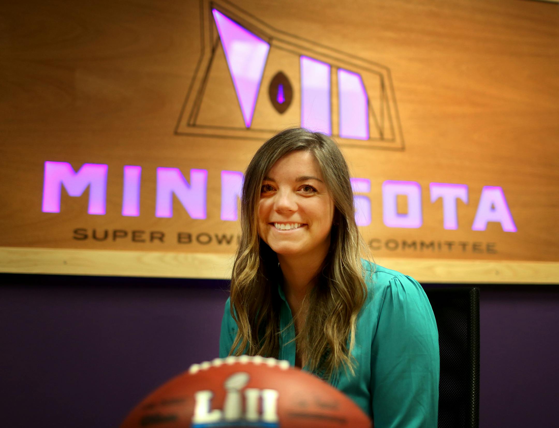 Elle Kehoe, director of volunteers for the Minnesota Super Bowl Host Committee, was seen at their offices Tuesday, March 14, 2017, in downtown Minneapolis, MN.] DAVID JOLES ï david.joles@startribune.com The 2018 Super Bowl kicks off the hunt for 10,000 enthusiastic volunteers on Wednesday, opening an application portal on the website. Volunteer director Elle Kehoe, a native of Mahtomedi, will lead the effort.**Elle Kehoe,cq