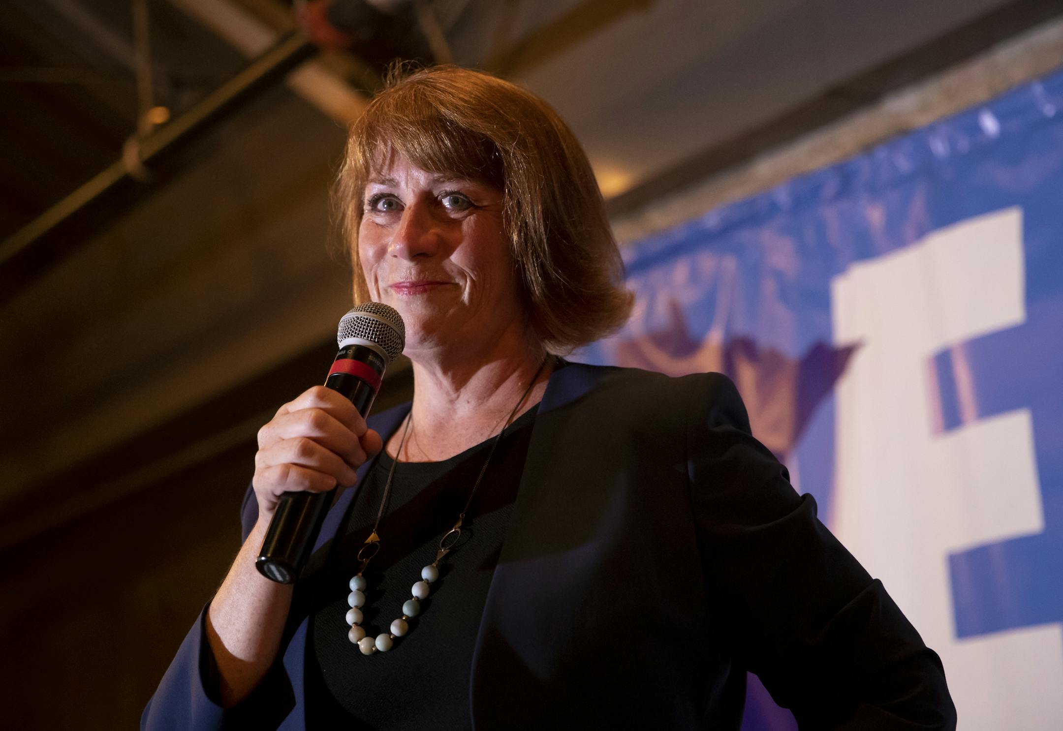 Rep. Erin Murphy held back tears as she spoke to supporters Lake Monster Brewing in St. Paul, Minn. after conceding to Rep. Tim Walz in the DFL primary for governor on August 14, 2018. .] RENEE JONES SCHNEIDER • renee.jones@startribune.com