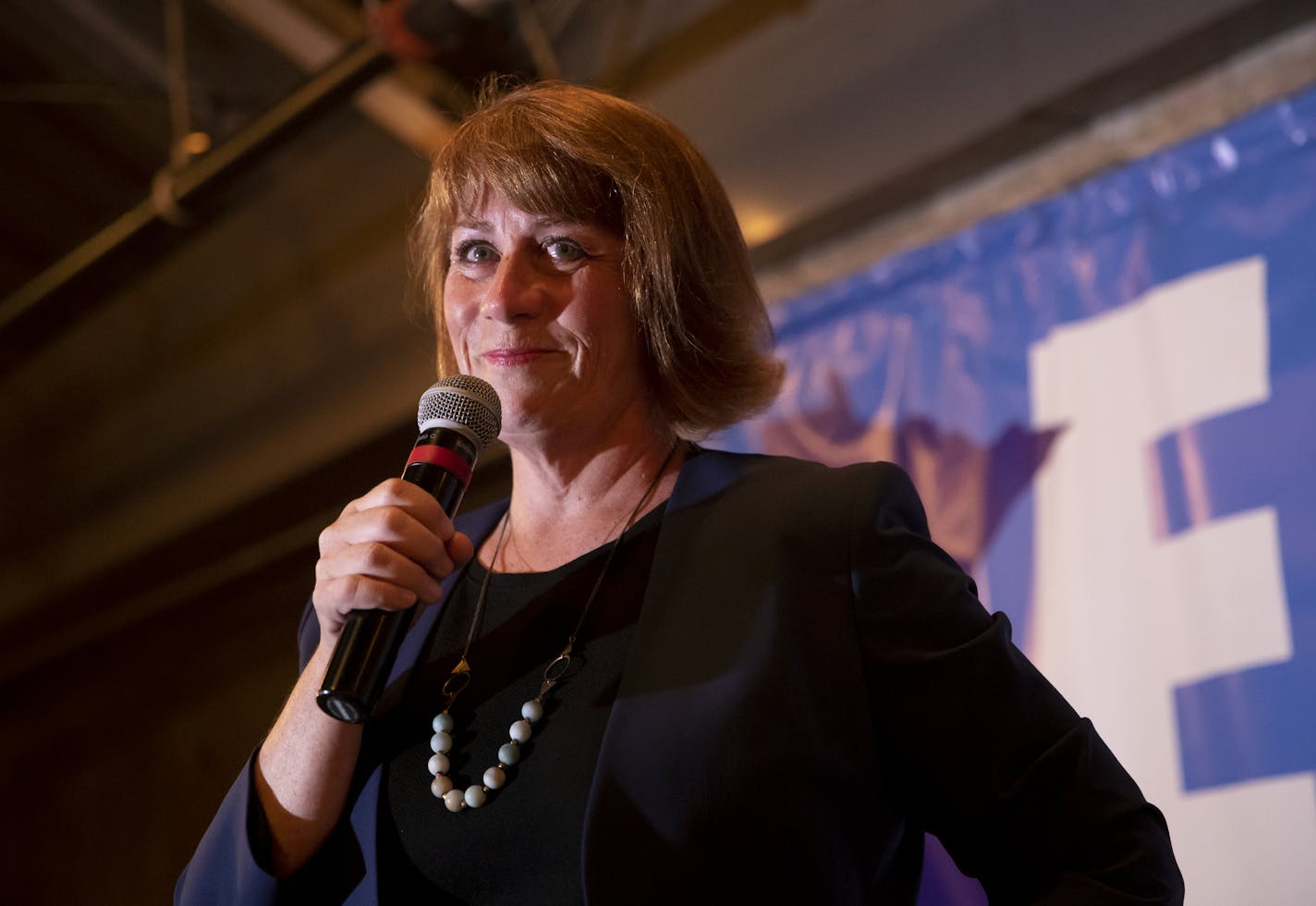 Rep. Erin Murphy held back tears as she spoke to supporters Lake Monster Brewing in St. Paul, Minn. after conceding to Rep. Tim Walz in the DFL primary for governor on August 14, 2018. .] RENEE JONES SCHNEIDER • renee.jones@startribune.com