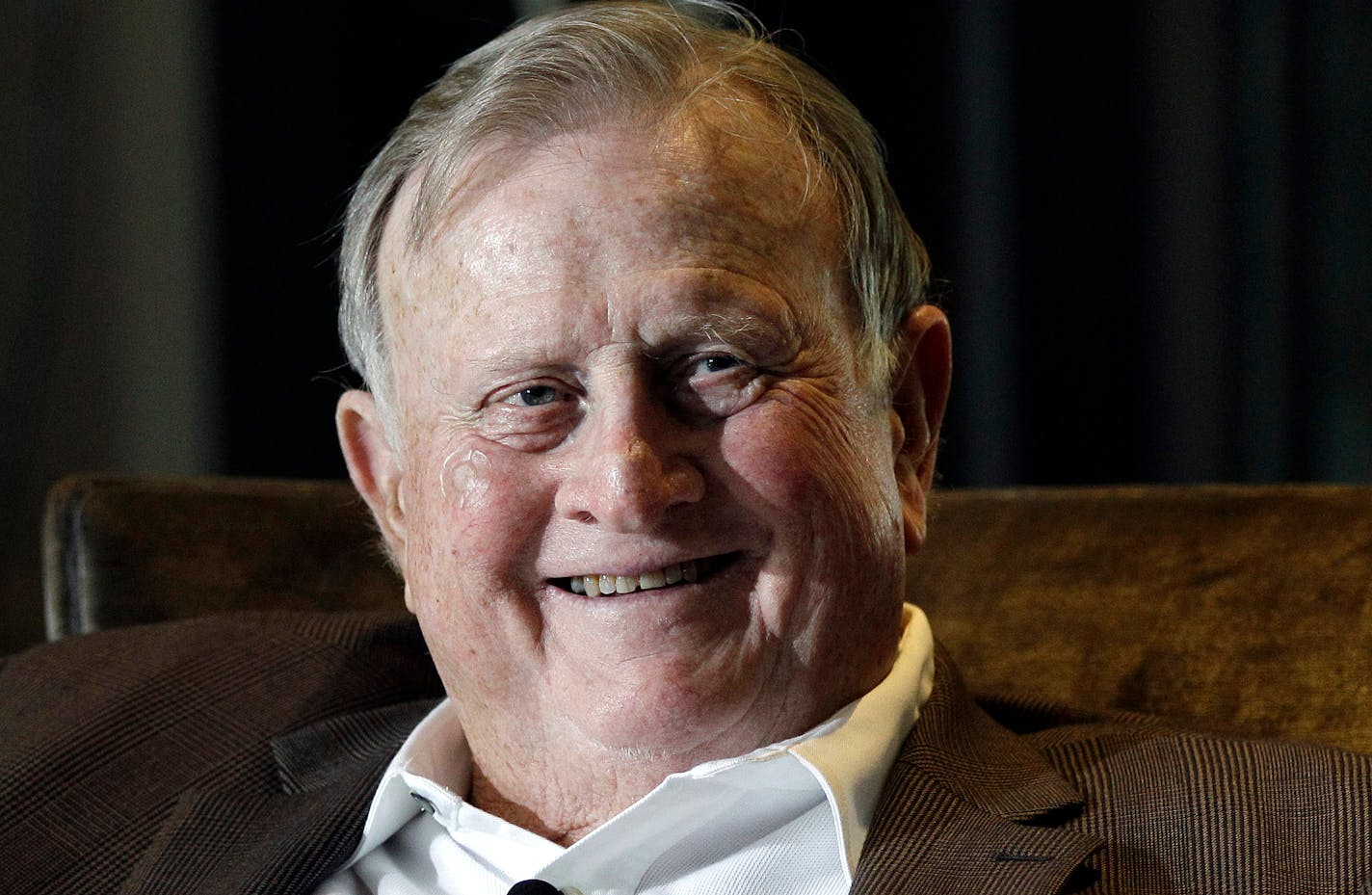 Red McCombs, a Circuit of The Americas founding partner, talks about the track that is scheduled to host the Formula 1 United States Grand Prix this fall, during a news conference Wednesday, May 23, 2012, in San Antonio. (AP Photo/Eric Gay) ORG XMIT: TXEG107