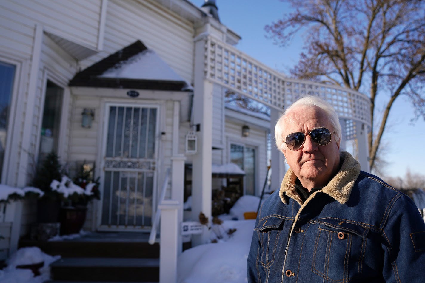 Dick Kelly stood for a portrait as he showed off the security cameras, including a ring doorbell camera, he has positioned around his home Thursday. ] ANTHONY SOUFFLE &#x2022; anthony.souffle@startribune.com Dick Kelly showed off the security cameras, including a ring doorbell camera, he has positioned around his home Thursday, Feb. 13, 2020 in St. Paul, Minn.