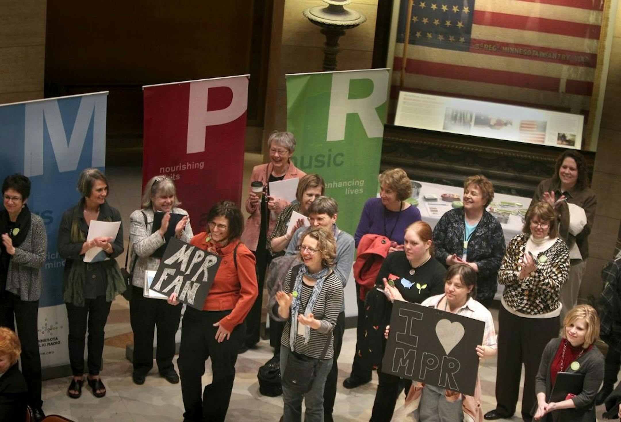 Minnesota Public Radio held a rally at the State Capitol on Wednesday to back its funding request. There does not appear to be any move by Minnesota Republicans to create a showdown similar to what has occurred in Congress with National Public Radio.