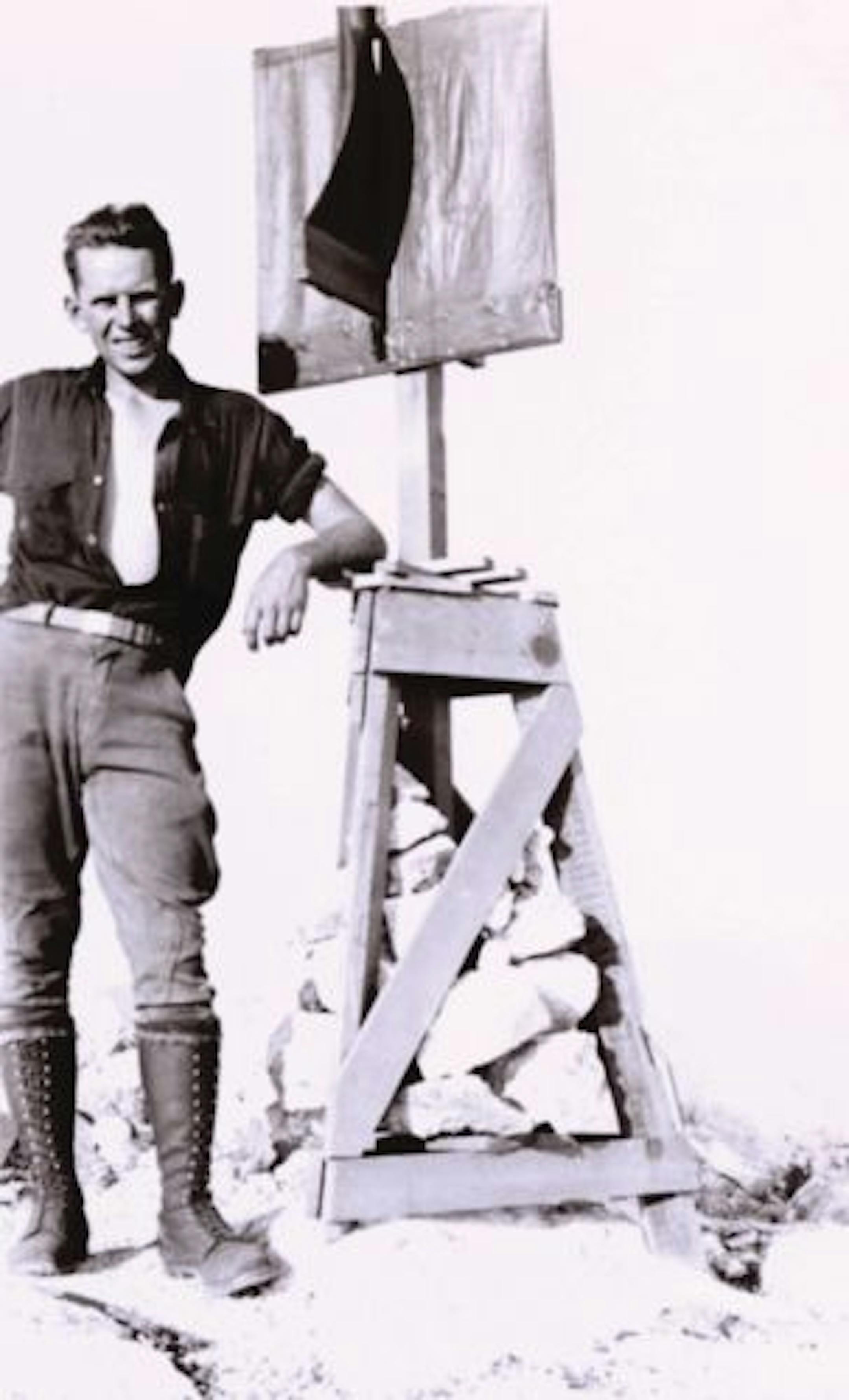 Historian, explorer and author Floyd E. Risvold, who died last year in the Edina at the age of 97, is pictured in 1932 at Station Pico Blanco in the Big Sur area of California. Risvold's extensive multi-million dollar archive of Americana documents and artifacts will be offered in a public auction by Spink Shreves Galleries in New York City, January 27 - 29, 2010. ... Photo credit: Risvold Family