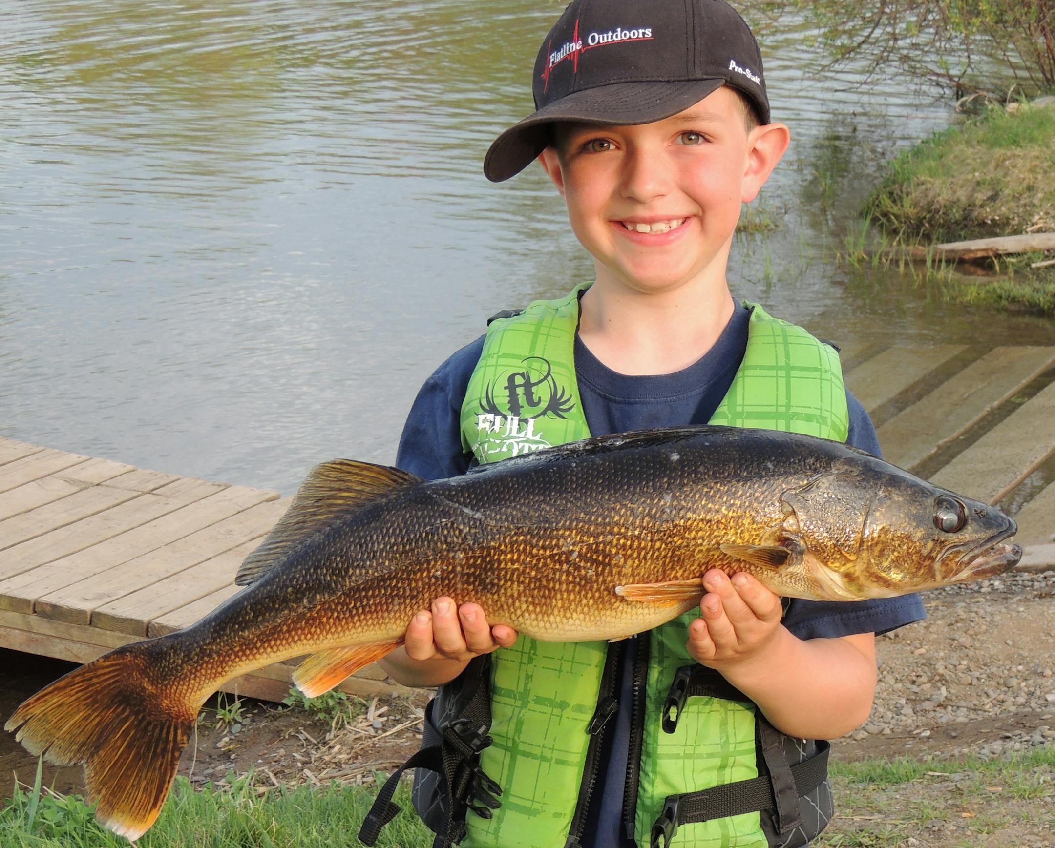 DANDY WALLEYE Joe Gleason, 8, of Monticello, caught this 28 1/2-inch walleye on Rabbit Lake in Cuyuna, using a fathead with a slip bobber. After it hit, it ran twice before Joe was able to get it close enough to net. The fish was released, but a replica is being made.