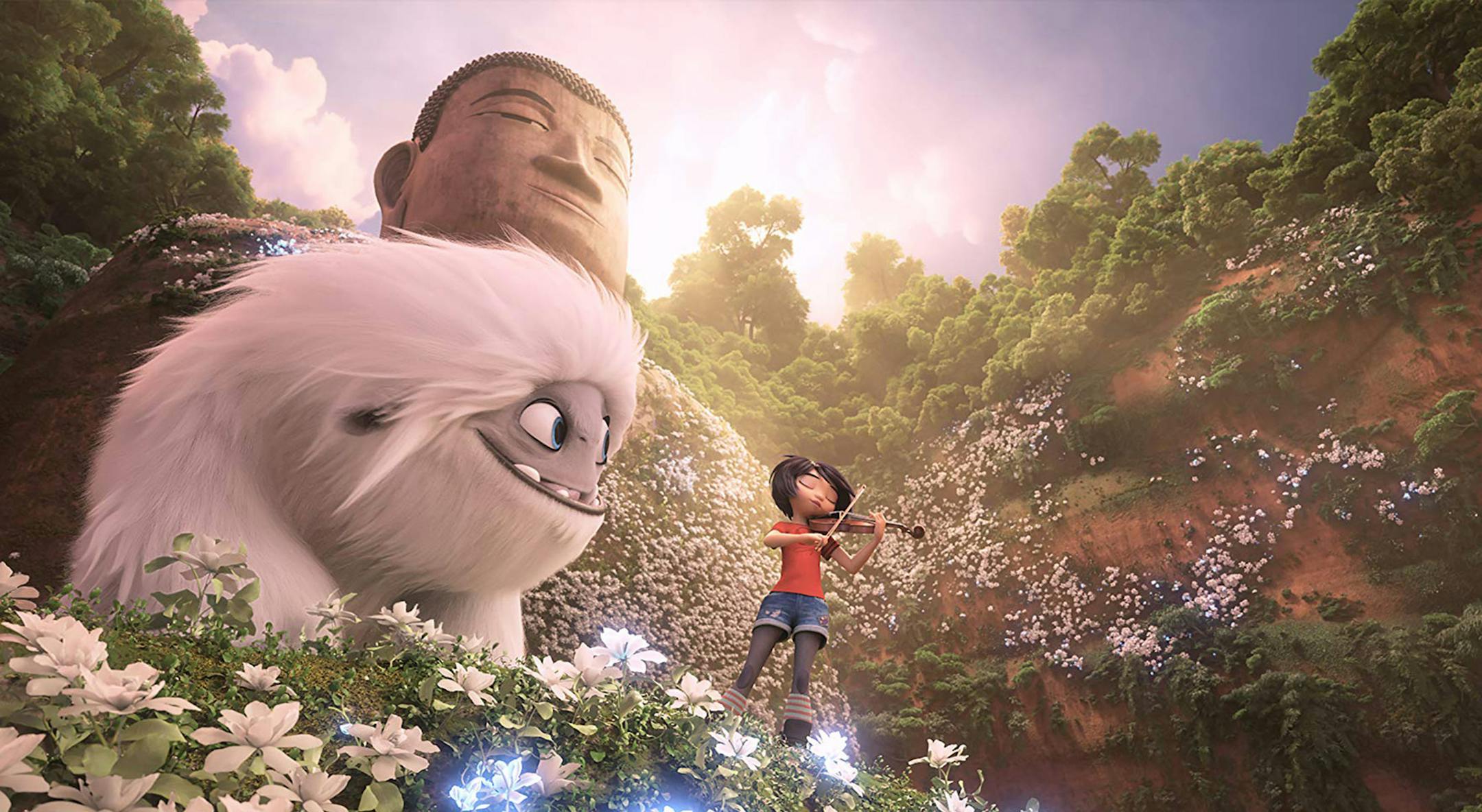 Everest, the Yeti, with Yi (Chloe Bennet) in DreamWorks Animation and Pearl Studio's "Abominable." (2019 DreamWorks Animation LLC/TNS) ORG XMIT: 1443424