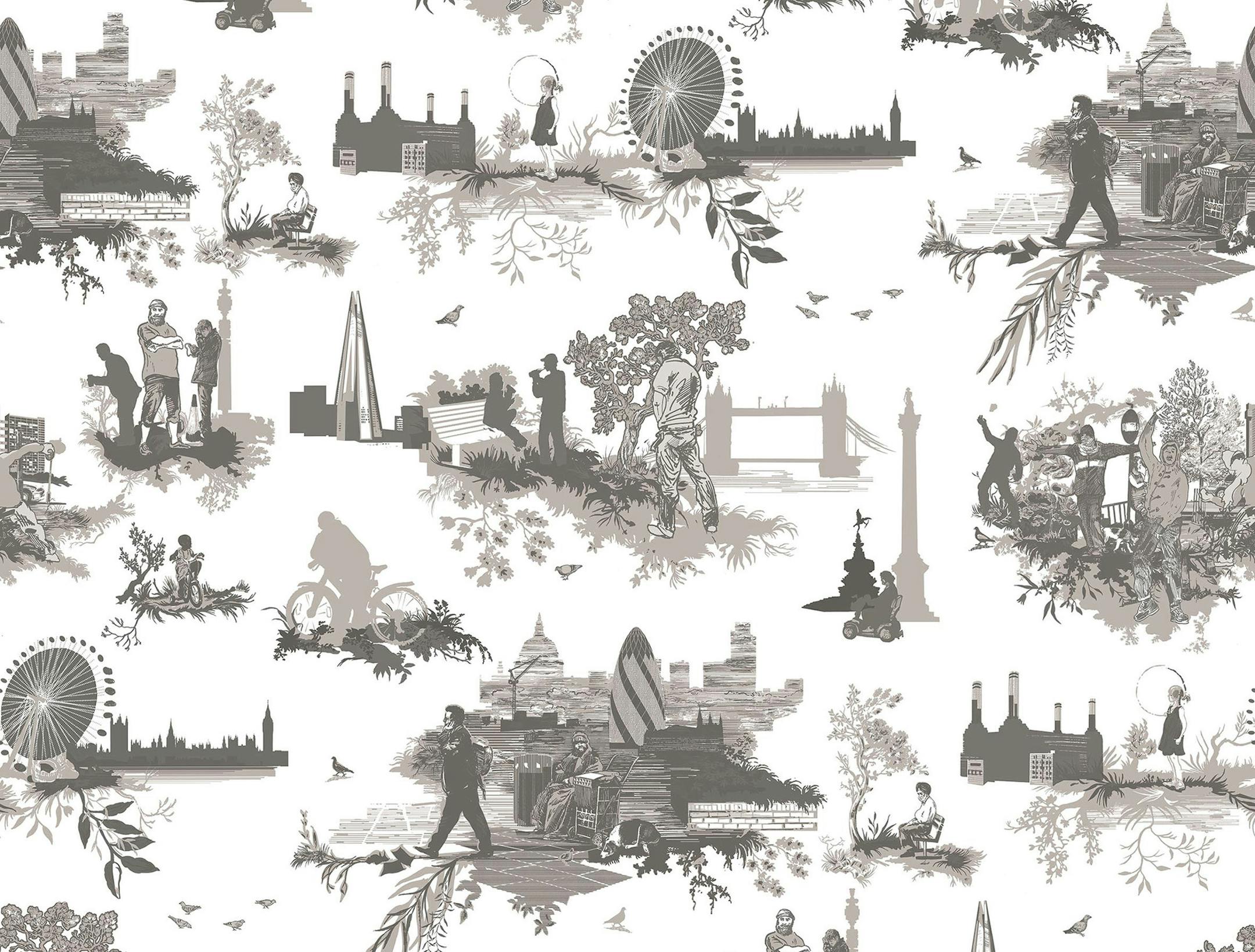 Queen Elizabethís 60 years on the throne in 2012 sparked this design, which uses some images also found in the company's London Toile and London Toile Bridgets patterns. Diamond Jubilee. 240 pounds ($312) per roll. Timorous Beasties. www.timorousbeasties.com/ (Timorous Beasties) ORG XMIT: 1188797