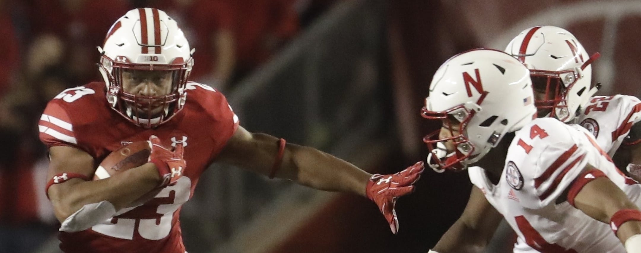 Wisconsin's Jonathan Taylor runs during the second half of an NCAA college football game against Nebraska Saturday, Oct. 6, 2018, in Madison, Wis. (AP Photo/Morry Gash)