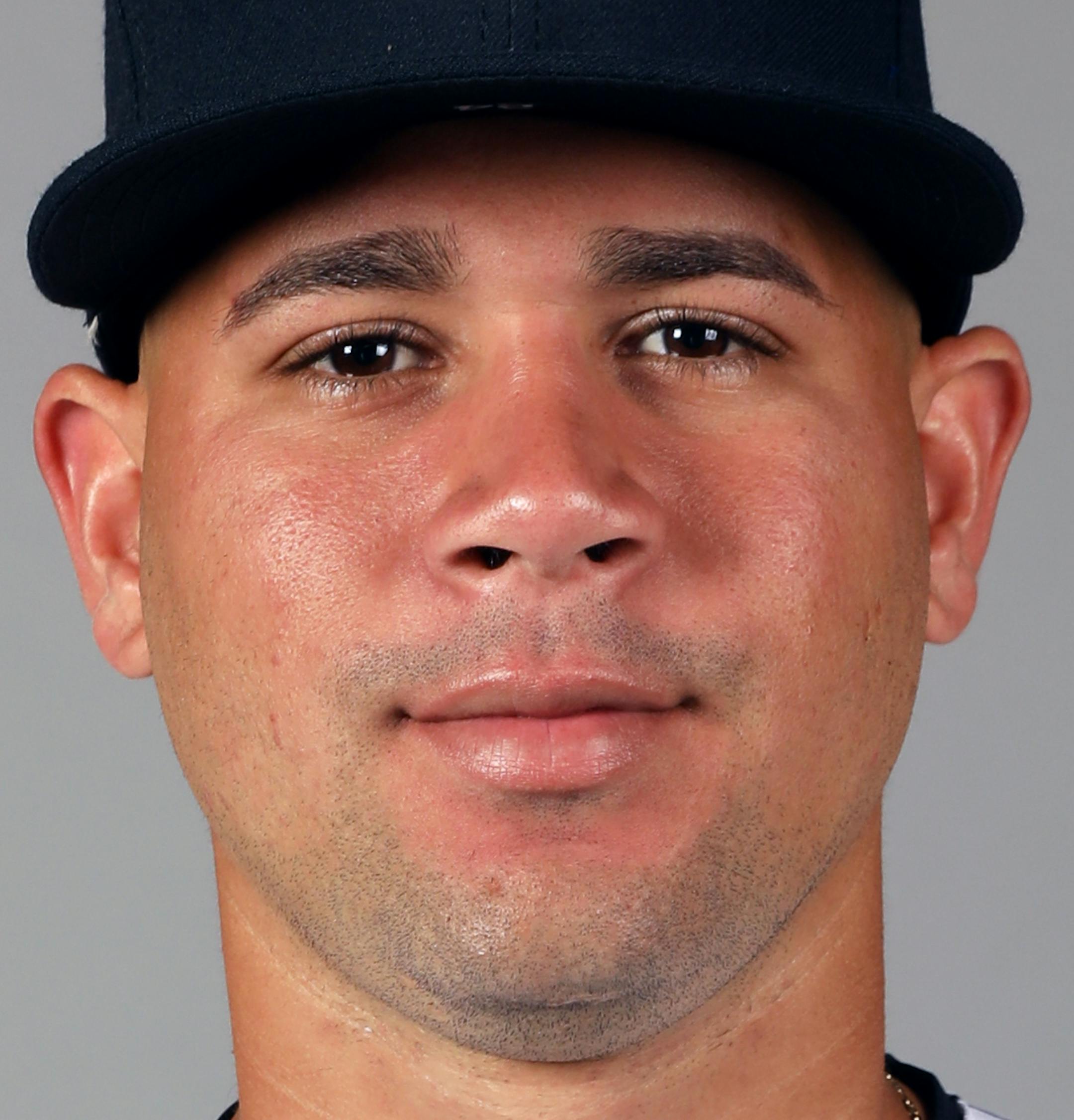TAMPA, FL - FEBRUARY 21: Gary Sanchez #24 of the New York Yankees poses during Photo Day on Tuesday, February 21, 2017 at George M. Steinbrenner Field in Tampa, Florida. (Photo by Robbie Rogers/MLB Photos via Getty Images) *** Local Caption *** Gary Sanchez ORG XMIT: 694727299