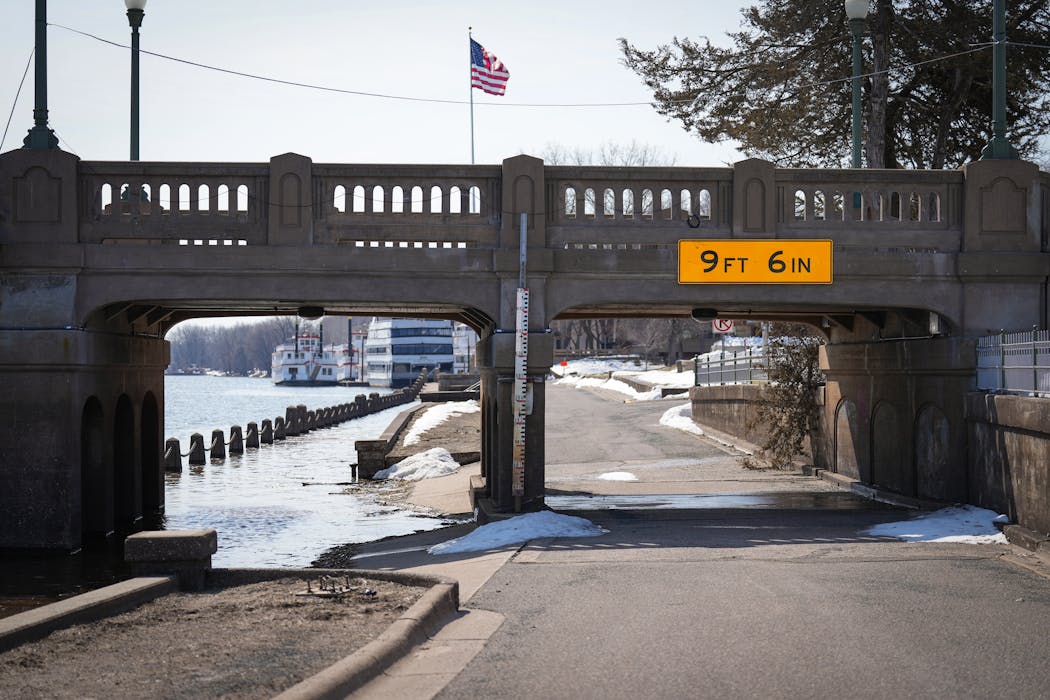 Stillwater’s riverfront was quiet Friday as residents were alert for flooding from the St. Croix River.