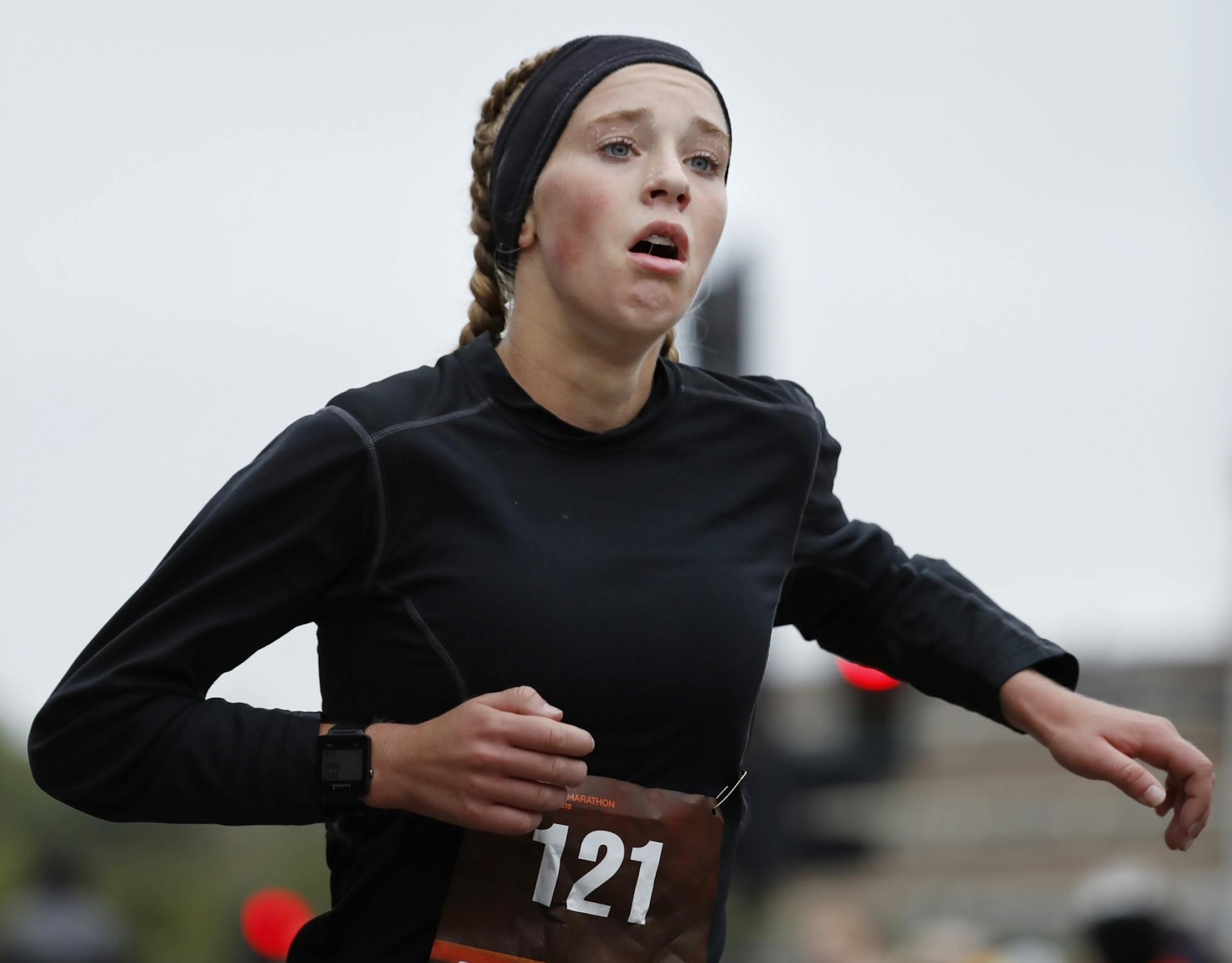 15-year old Tierney Wolfgram(121) of Woodbury finished in a time of 2:40:03.