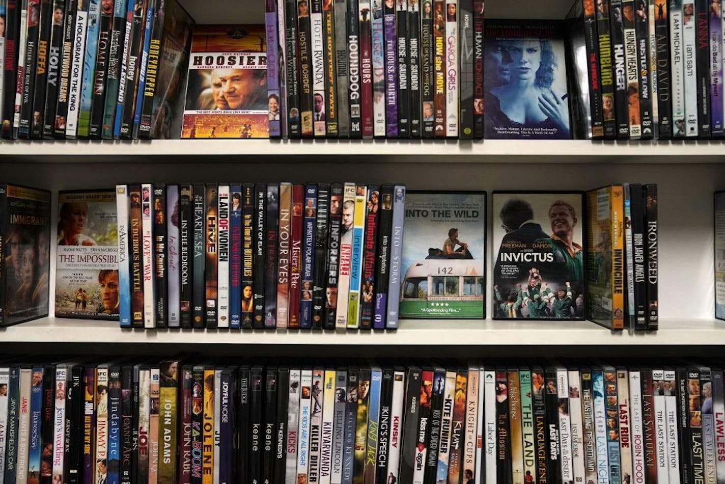 DVDs for sale filled the shelves at The Movies on 35th Street.