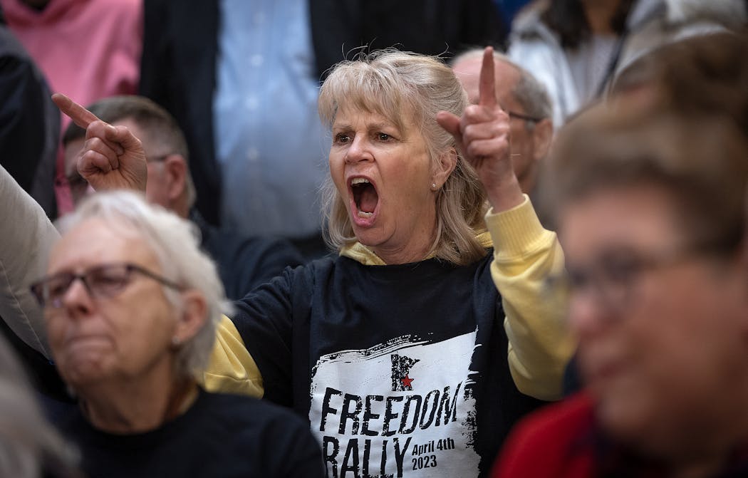 “Stop the madness,” yelled Judy Kretzschmar during a Minnesota GOP “Freedom Rally” at the State Capitol. 