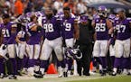 Vikings defensive tackle Linval Joseph (98) sighed as he and his fellow defenseman were unable to stop a Chicago Bears drive in the third quarter in S