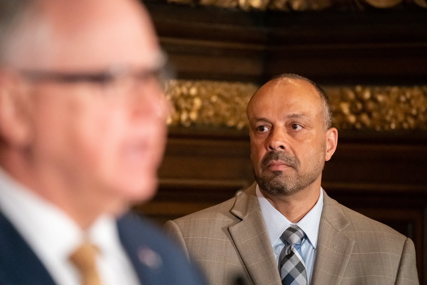 Governor Tim Walz and Lieutenant Governor Peggy Flanagan announced Tarek Tomes as the incoming Commissioner of Minnesota IT Services (MNIT) and the state's Chief Information Officer. ] GLEN STUBBE • glen.stubbe@startribune.com Tuesday, April 16, 2019