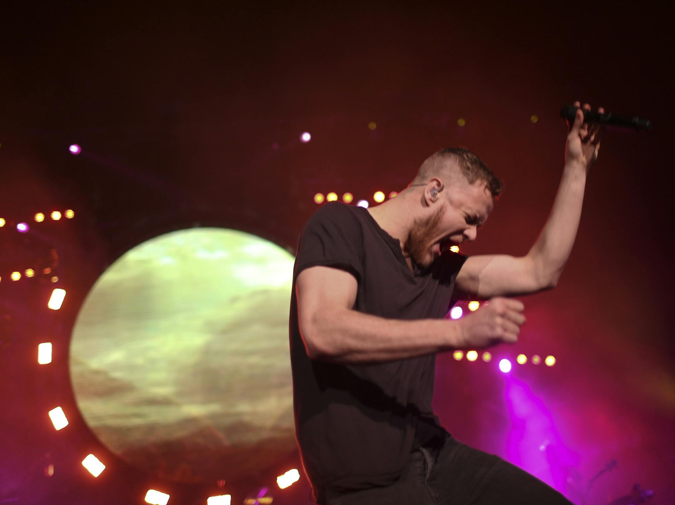 Dan Reynolds of Imagine Dragons Wednesday night. ] JEFF WHEELER ‚Ä¢ jeff.wheeler@startribune.com Imagine Dragons performed at a sold out Xcel Energy Center in St. Paul Wednesday night, March 12, 2014. ] JEFF WHEELER ‚Ä¢ jeff.wheeler@startribune.com