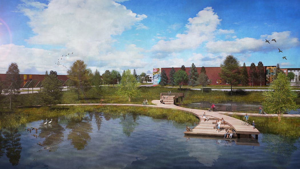 The 112-acre site will feature wetlands and other green spaces.