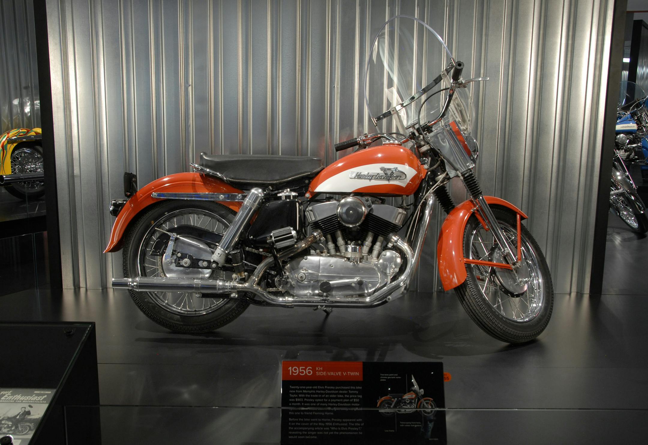 Elvis Presley’s 1956 Harley at the Harley-Davidson Museum.