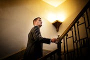 Kurt Daudt emerged from an all-day meeting of GOP legislators as as the new House Speaker-designate. He climbed the staircase from the basement meetin