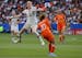 United States' Rose Lavelle, left, is challenged by Netherlands' Danielle Van De Donk during the Women's World Cup final soccer match between US and T