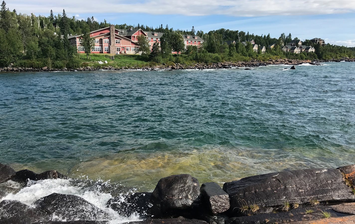 Cove Point Lodge overlooks a small inlet of Lake Superior near Beaver Bay, Minn.