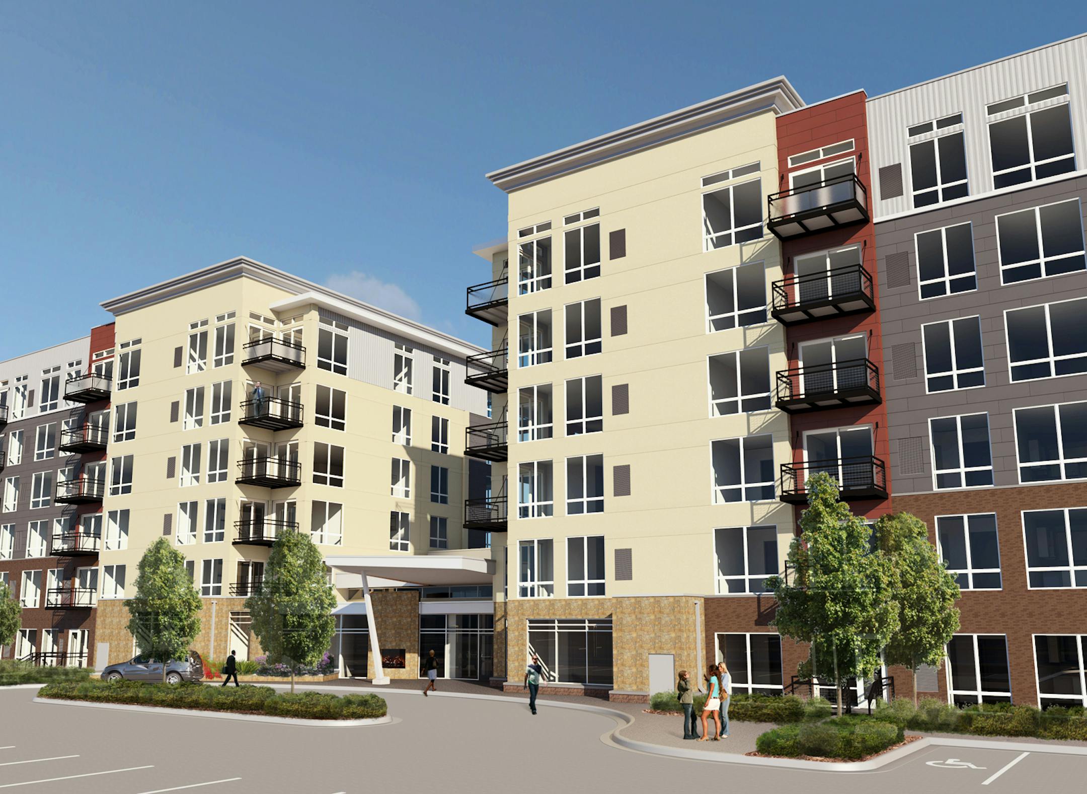 An artist's rendering of Mark Globus' stalled Three.Nine.Four project in Golden Valley.