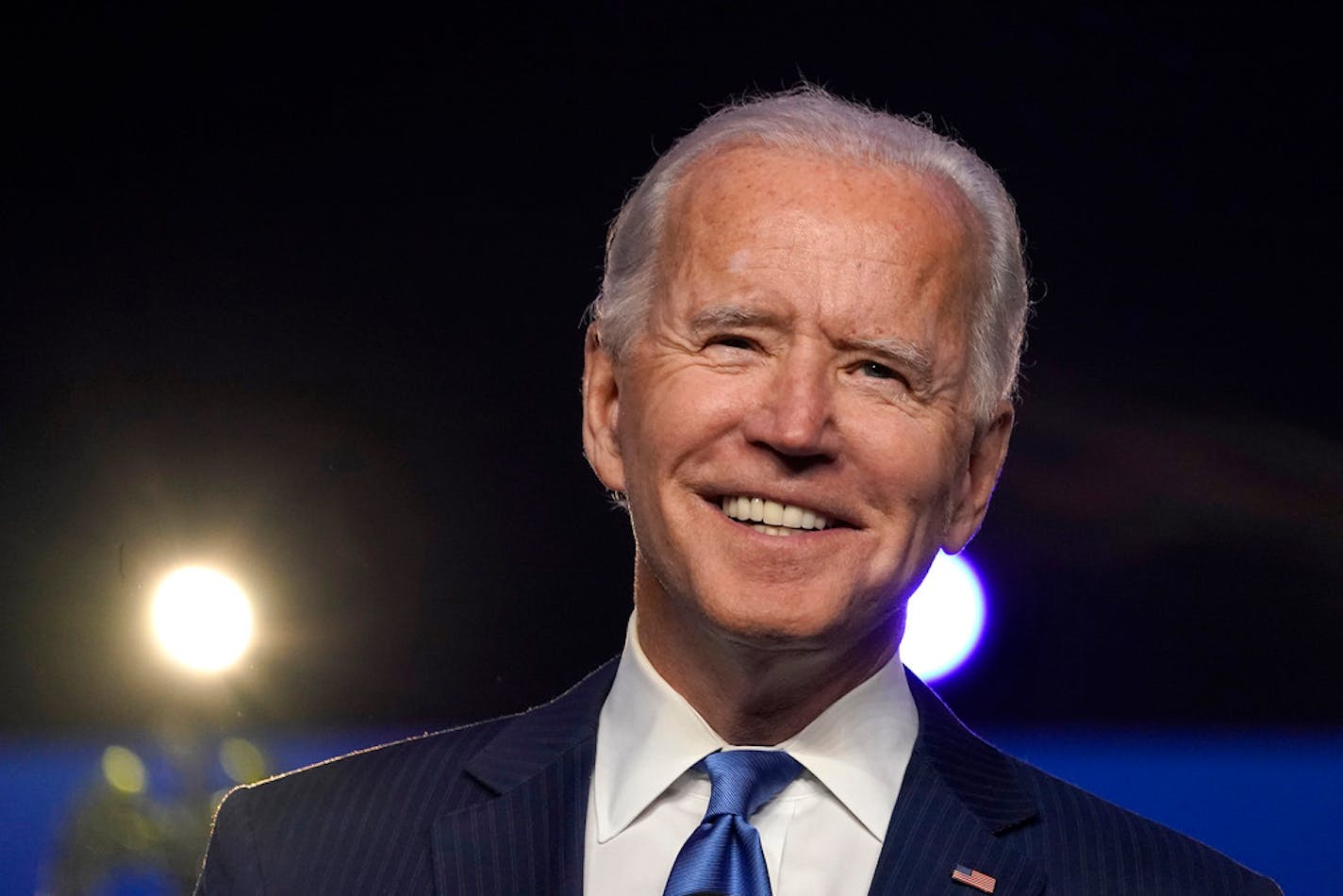 Democratic presidential nominee Joe Biden addressed the nation at the Chase Center in Wilmington, Delaware, on Friday, Nov. 6, 2020.