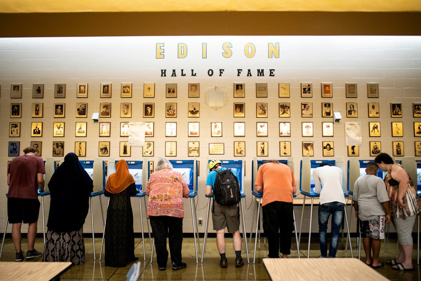 People vote at Edison High School in northeast Minneapolis on Tuesday, Aug. 14, 2018 -- Minnesota's primary. The Secretary of State is the chief elections officer in the state.