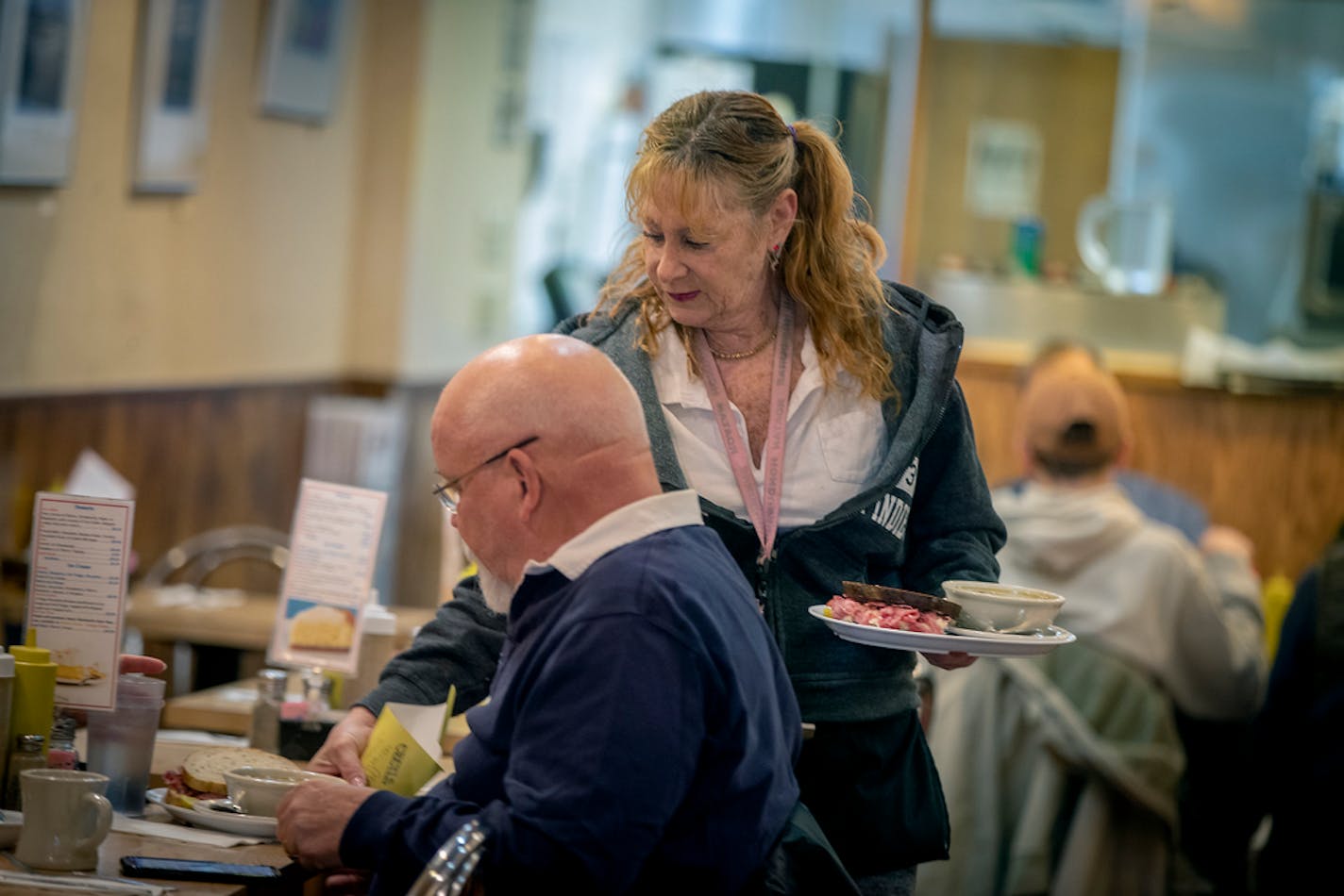 Cecil's Deli Amy Levinson, whose father owns the deli, worked the tables during lunch, Tuesday, February 12, 2019 in St. Paul, MN. The Deli was established in 1949. ] ELIZABETH FLORES • liz.flores@startribune.com