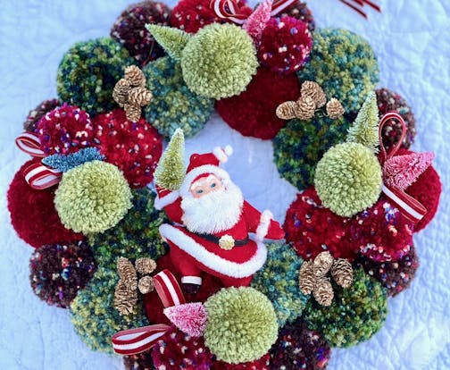 Wreaths from St. Paul artist Leslie Hackett of Myrtle's Studio.