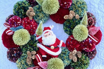 Wreaths from St. Paul artist Leslie Hackett of Myrtle's Studio.