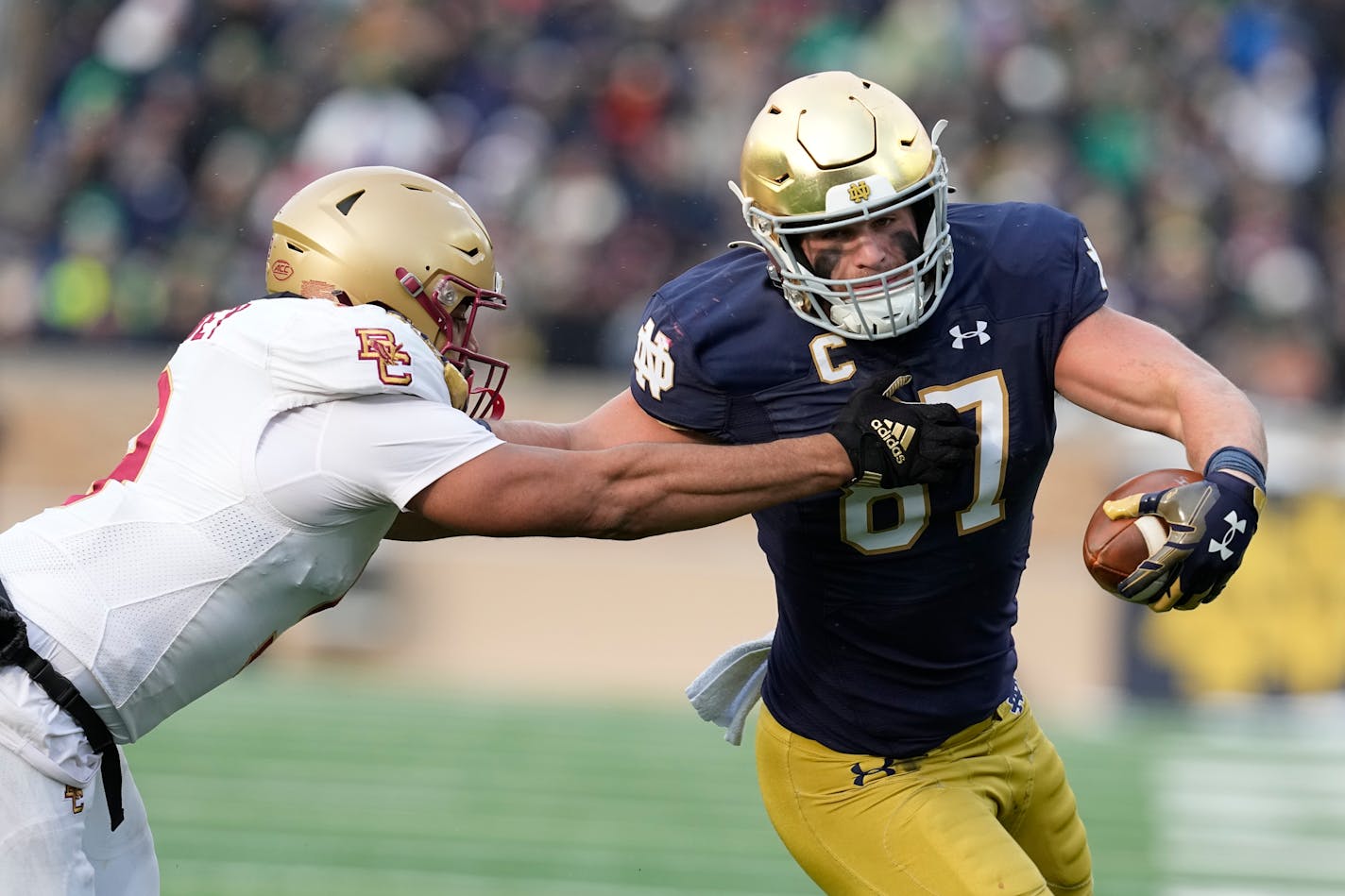 Notre Dame's Michael Mayer is one of the tight end prospects expected to be taken in the first round of the NFL draft on Thursday night.