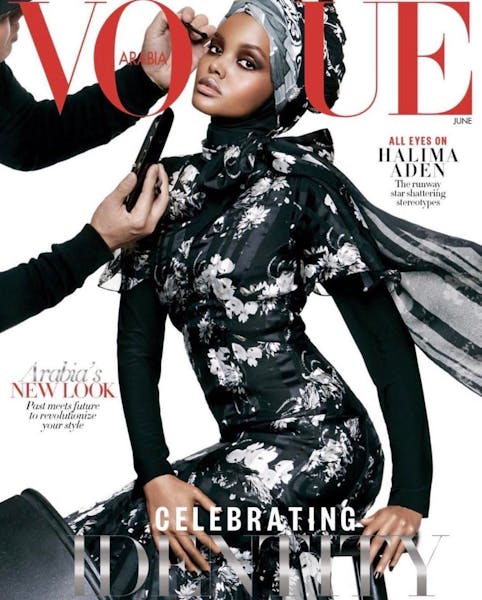 Halima Aden, 19, from St. Cloud, appears on the cover of the June issue of Vogue Arabia.