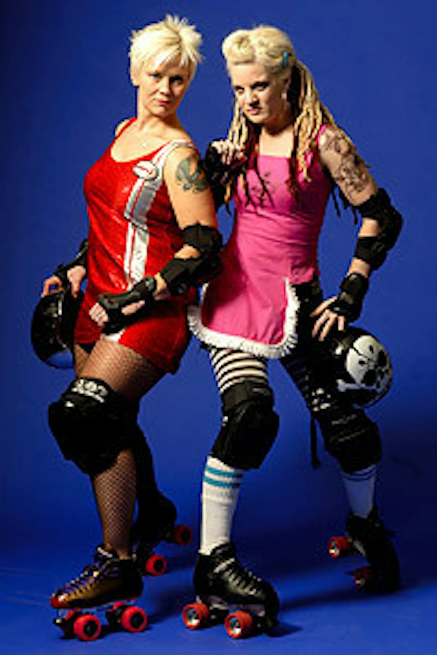 Jawbreaker (left) and Rebel Stella from the Minnesota Rollergirls