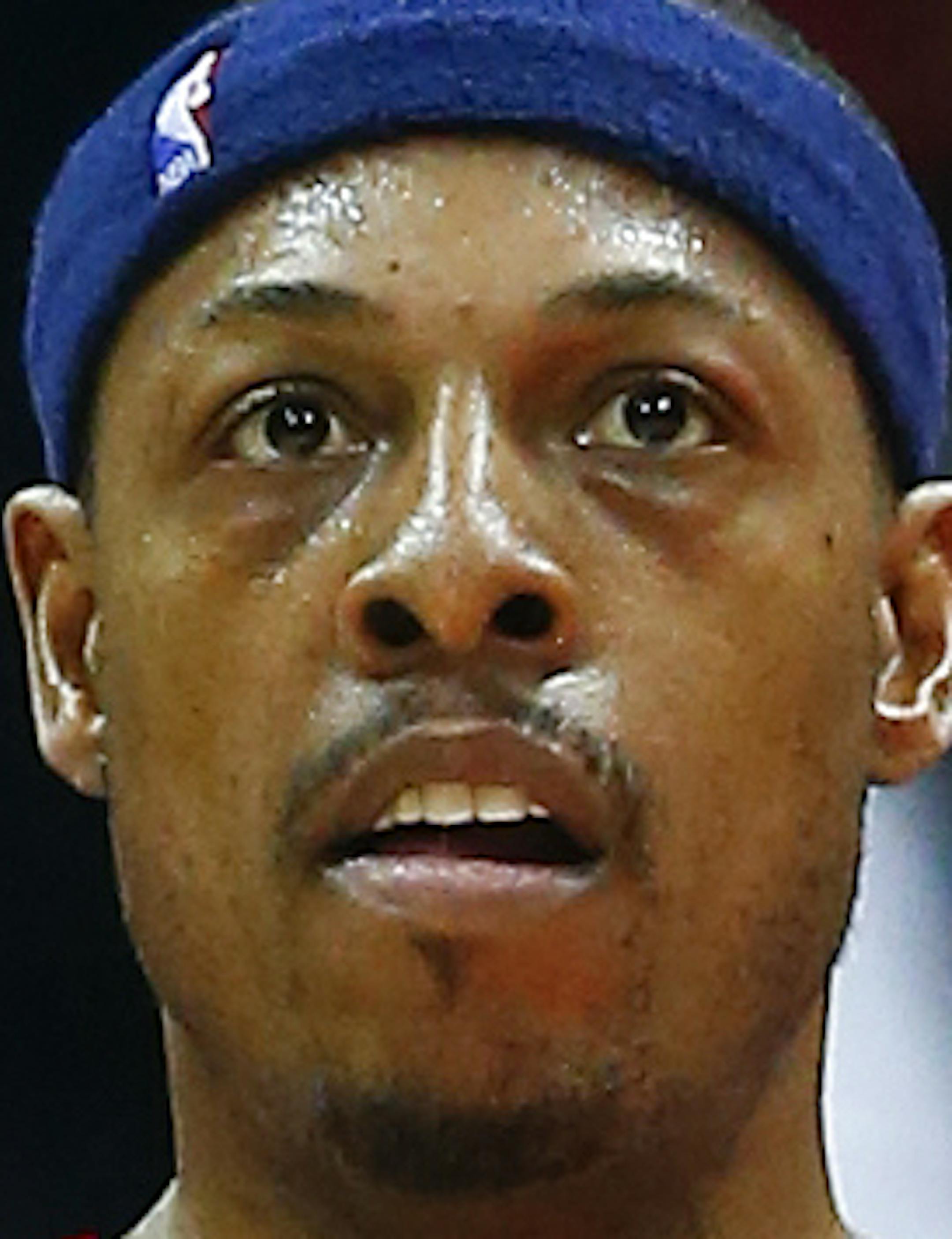 Washington Wizards forward Paul Pierce (34) reacts after an Atlanta Hawks foul in the second half of an NBA second-round basketball payoff series game, Sunday, May 3, 2015, in Atlanta. Washington won 104-98. (AP Photo/John Bazemore) ORG XMIT: MIN2015051019004866