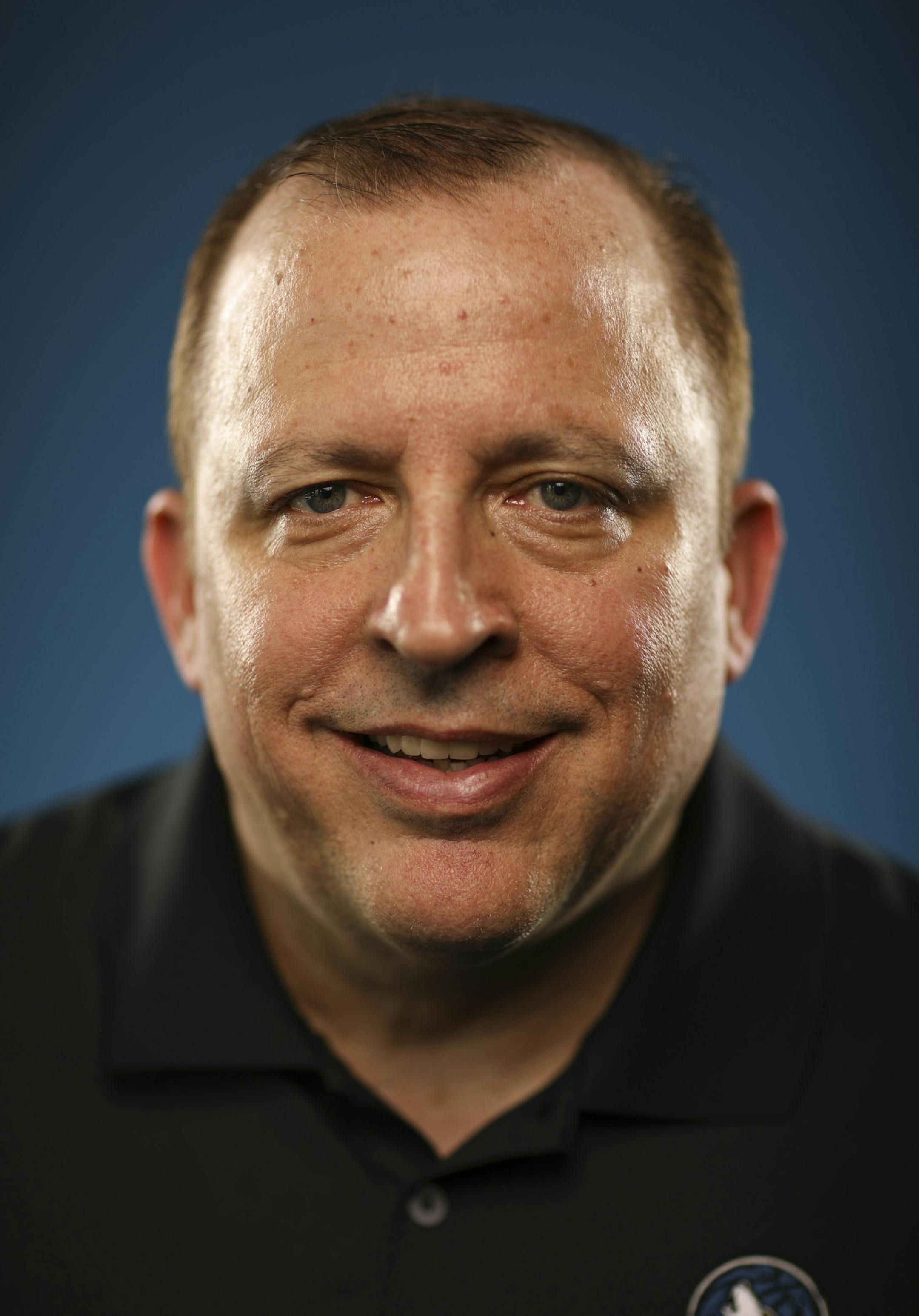 Timberwolves head coach Tom Thibodeau during a portrait session at Media Day Monday afternoon. ] JEFF WHEELER ï jeff.wheeler@startribune.com The Minnesota Timberwolves held their Media Day Monday afternoon, September 26, 2016 at Mayo Clinic Square in Minneapolis.