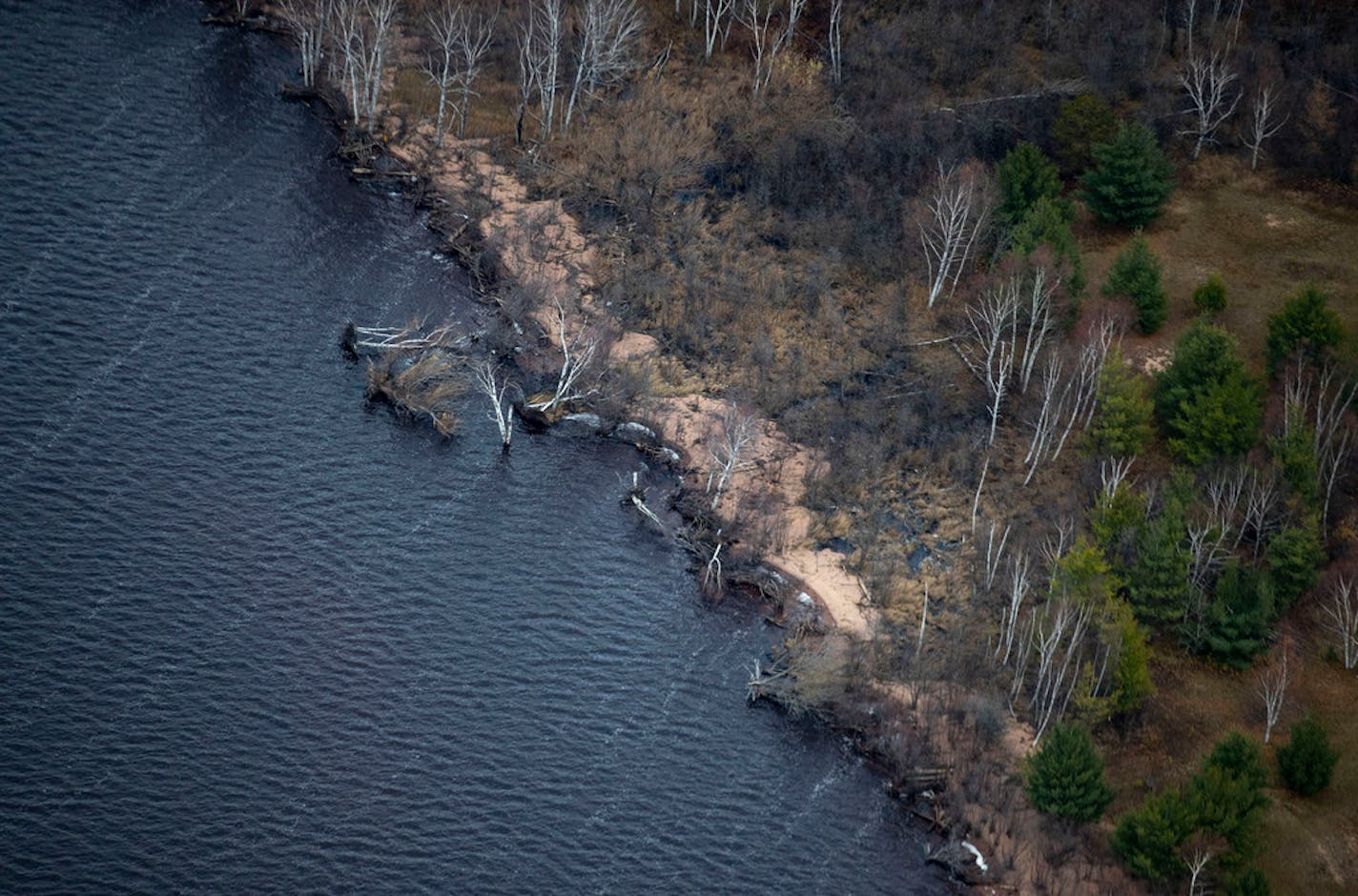 The coastline of Park Point in Duluth in October 2019.