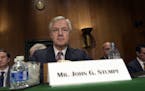 Wells Fargo Chief Executive Officer John Stumpf prepares to testify on Capitol Hill in Washington, Tuesday, Sept. 20, 2016, before Senate Banking Comm