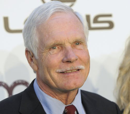 Ted Turner arrives at the Environmental Media Awards at Warner Bros. Studios in Burbank, Calif. on Saturday, Oct. 16, 2010.