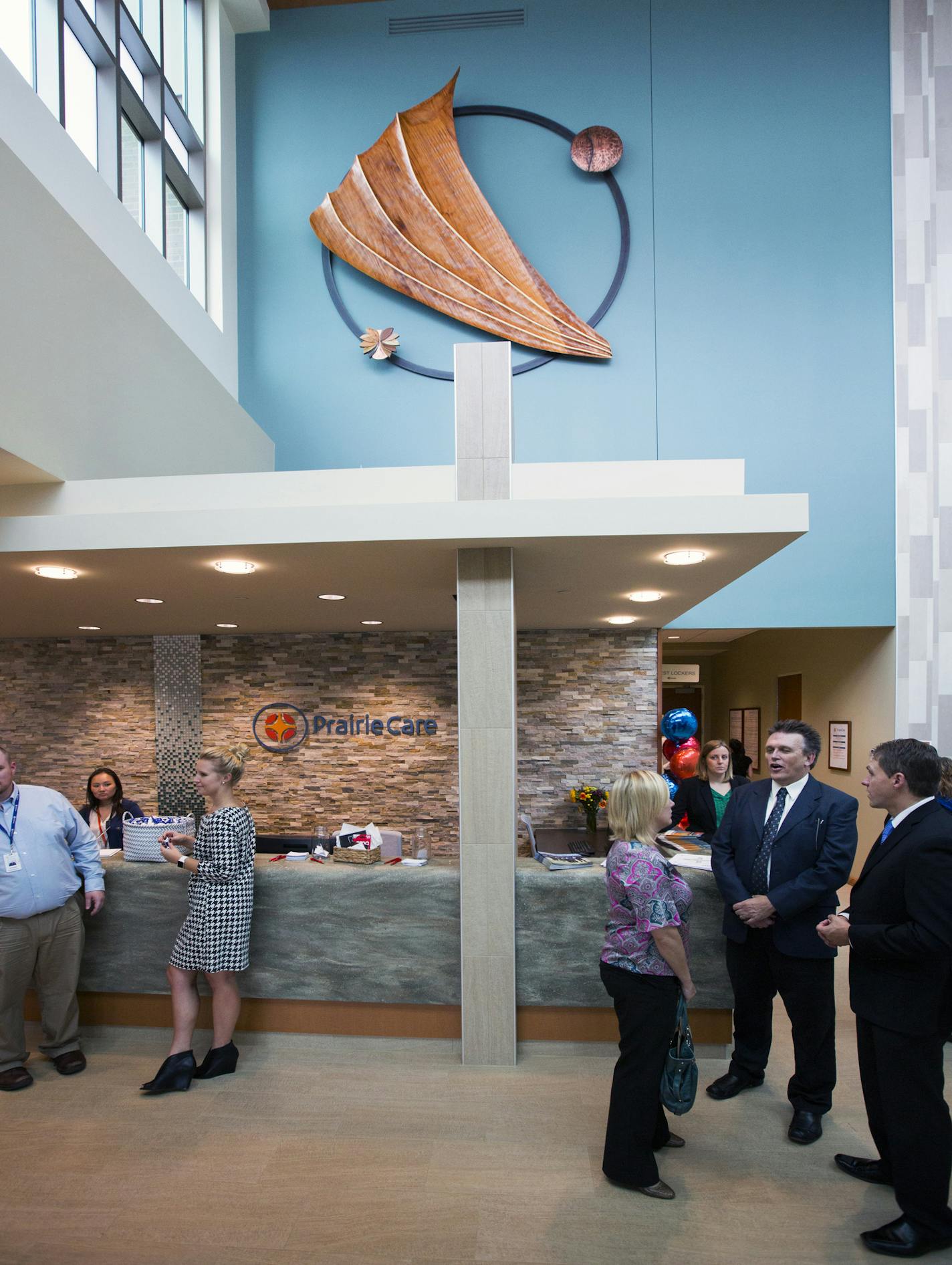 The lobby of Prairie Care. ] A decade ago, Prairie Care was rebuffed by state and Woodbury officials in its attempt to build a freestanding psychiatric hospital -- they insisted the state didn't need more mental health beds if it had more outpatient services. Now, Prairie is unveiling a new pediatric psych hospital in Brooklyn Park. Brian.Peterson@startribune.com Brooklyn Park, MN - 9/01/2015