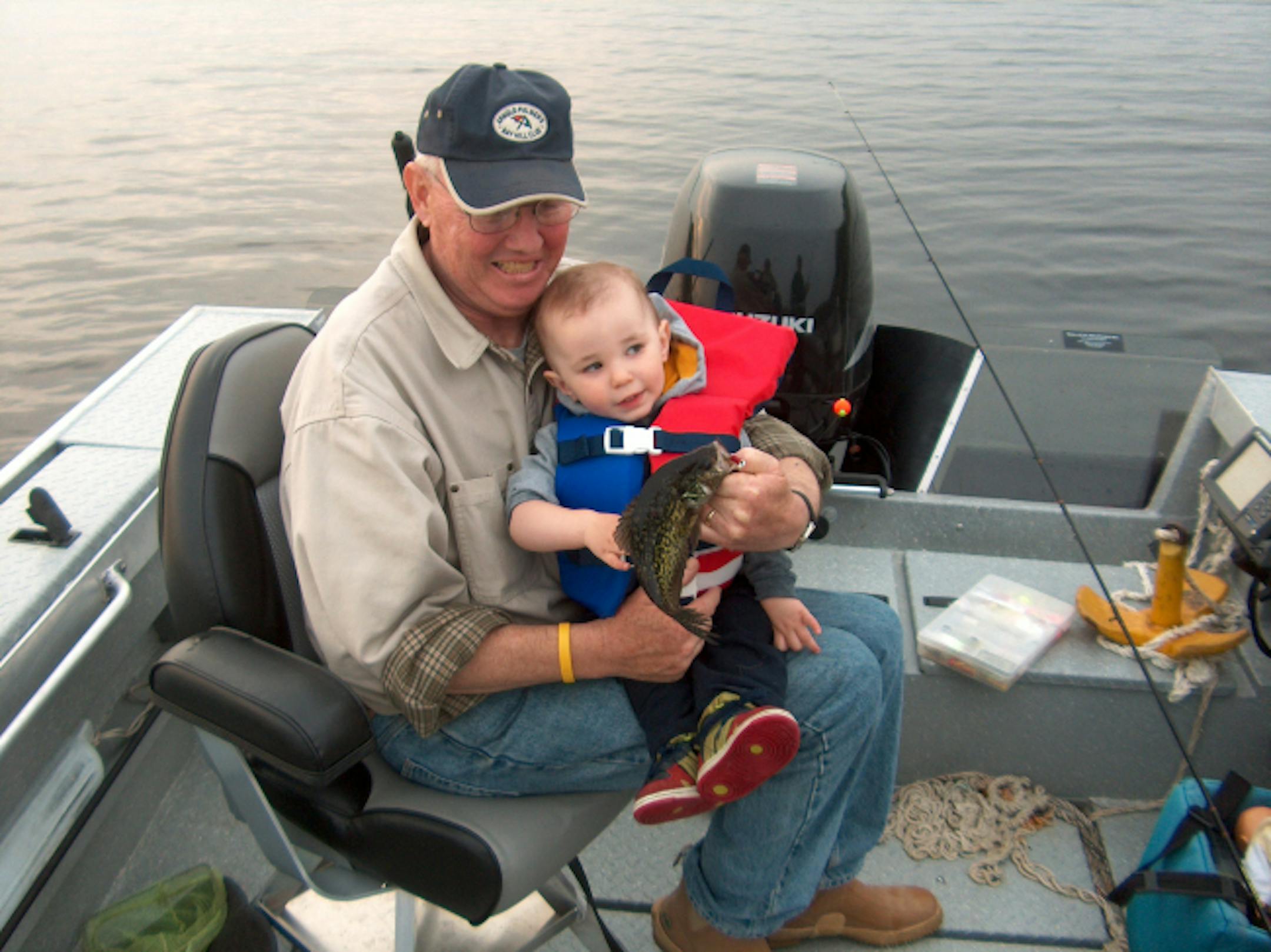 The many passions of outdoors writer Gary Clancy: fishing, hunting and grandson Lucas, shown (top) on one of his first outings with his "PaPa."