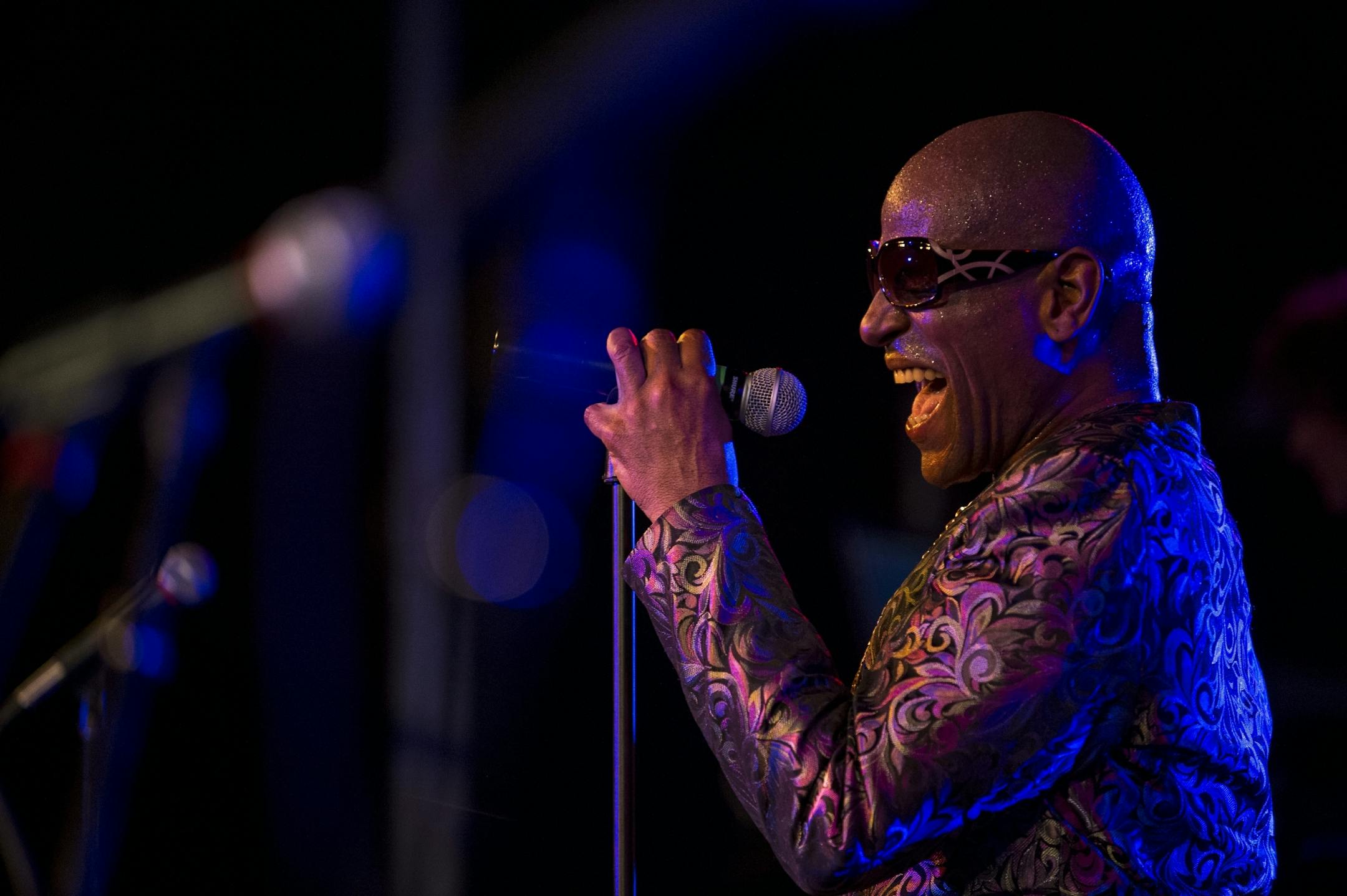 New Power Generation frontman, Julius Collins, performed during Friday night's show at Pepito's Parkway Theater.