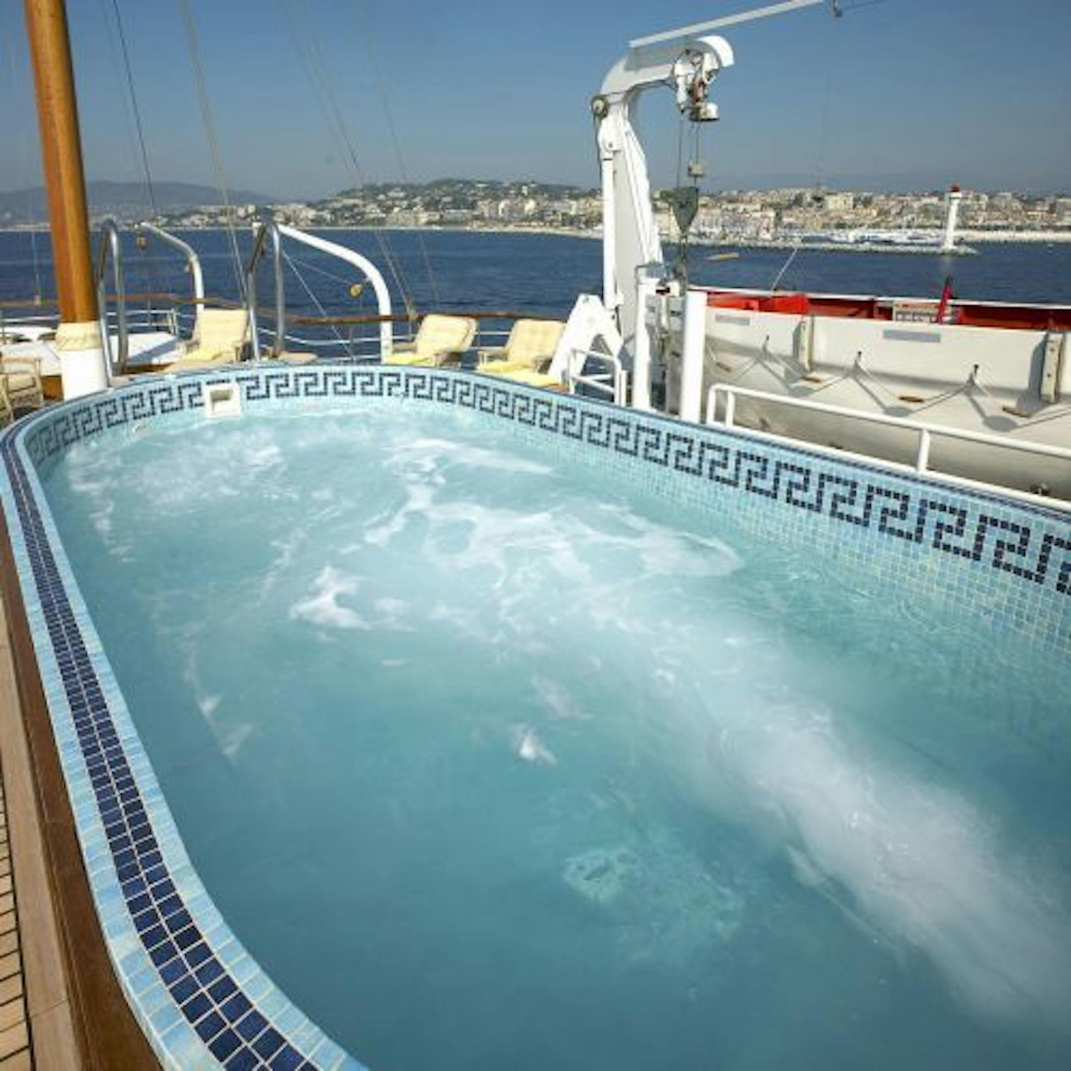 The swimming pool of the S.S. Delphine.