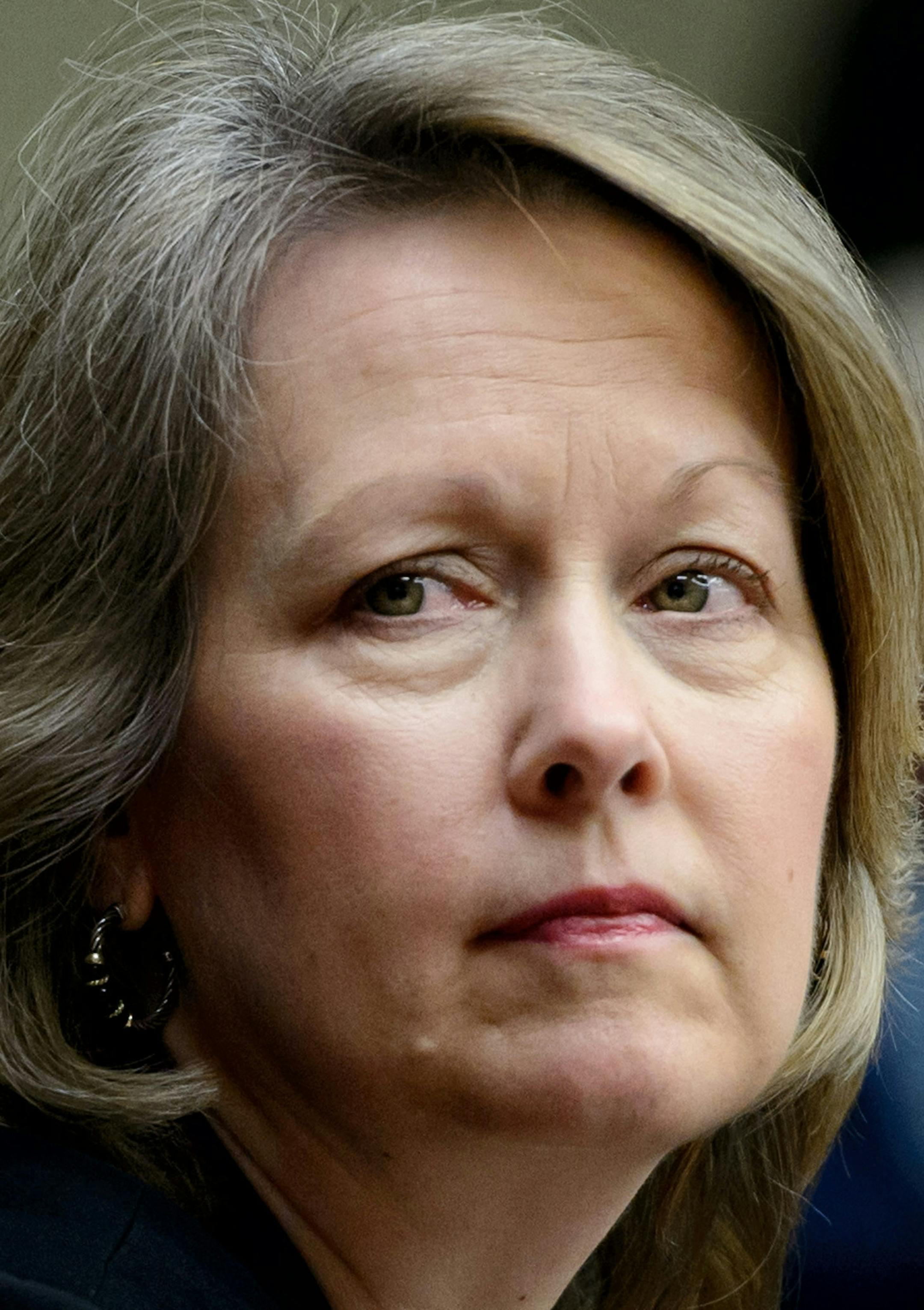 Rep. Jenifer Loon, R-Eden Prairie, listened as Former Edina teacher Deborah York testified for Loon's bill that would give teachers more control of their classrooms and violent students. ] GLEN STUBBE * gstubbe@startribune.com Tuesday, April 5, 2016 Former Edina teacher Deborah York testified for a bill authored by Rep. Jenifer Loon, R-Eden Prairie, that would give teachers more control of their classrooms and violent students.