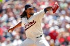 Minnesota Twins starting pitcher Ervin Santana delivers to the Pittsburgh Pirates in the fifth inning of a baseball game Wednesday, July 29, 2015, in 
