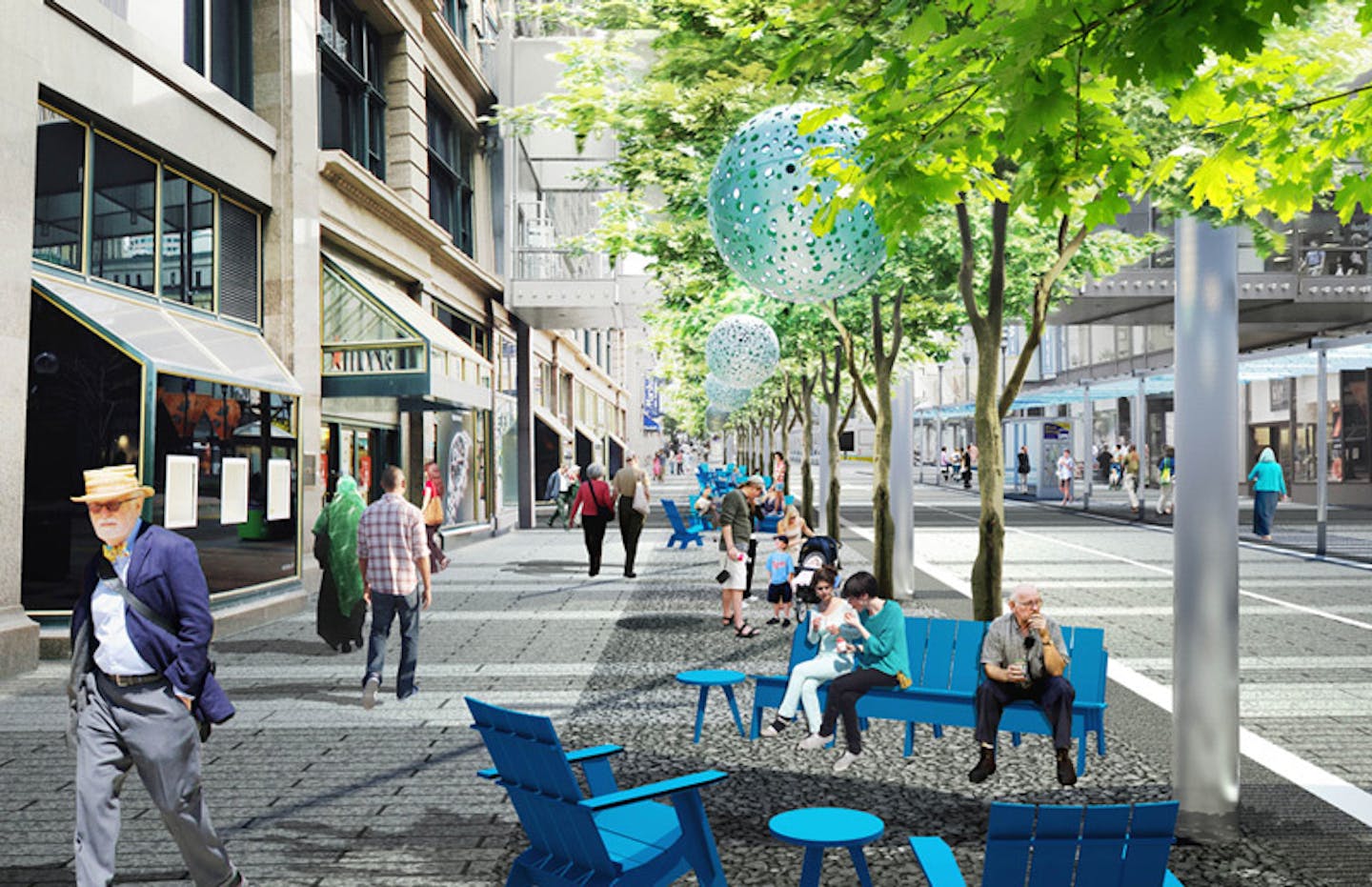 Old rendering of Nicollet Mall redesign